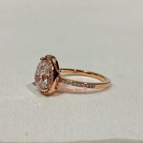 Sparkling Teardrop Halo Ring 186251CZ - Picture 8 of 10